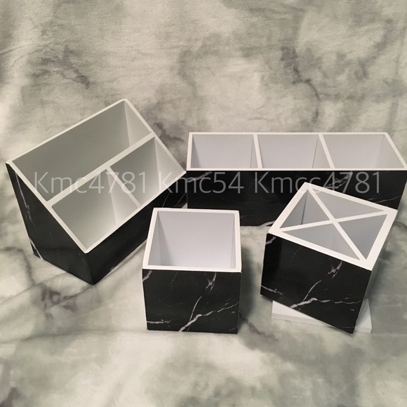 Agate Slice Geode Desk Organizers Pink blush white - Picture 8 of 8